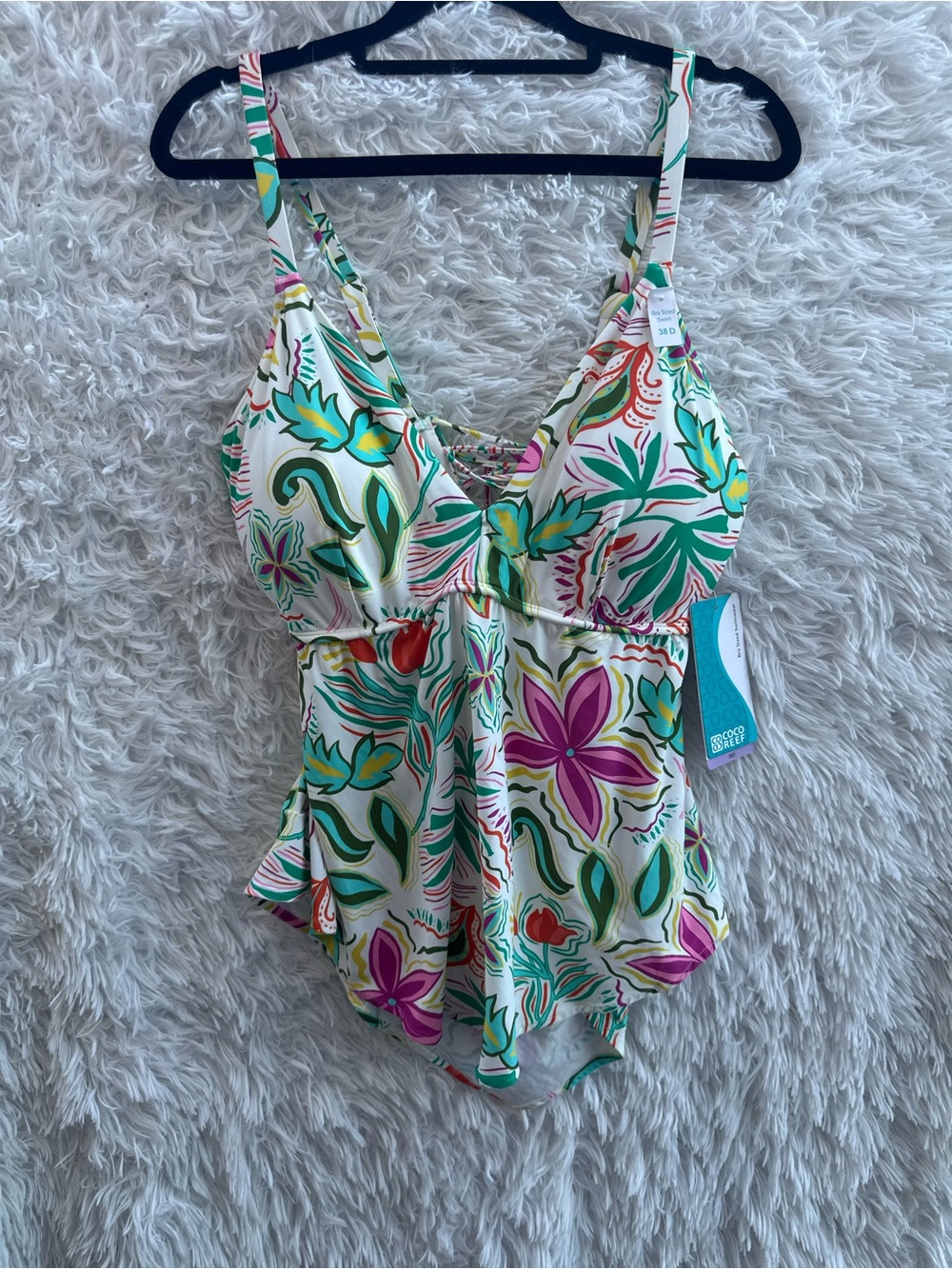 Coco Reef Gypsy Bra Sized Underwire Tankini Top - Solstice Bloom 38D - Picture 4 of 9